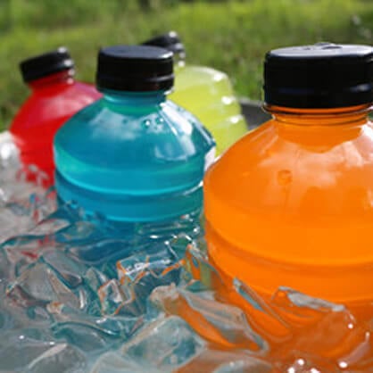 Sports drinks in ice