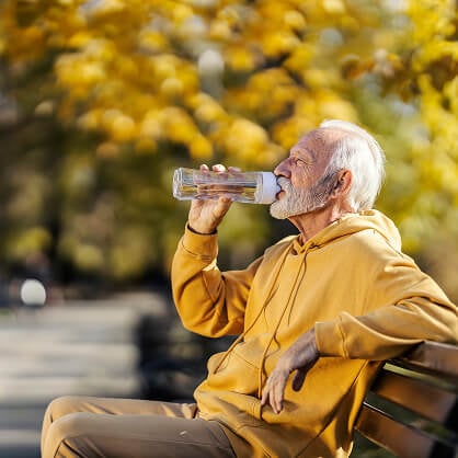 Man drinking water