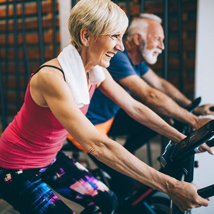 Old people working out