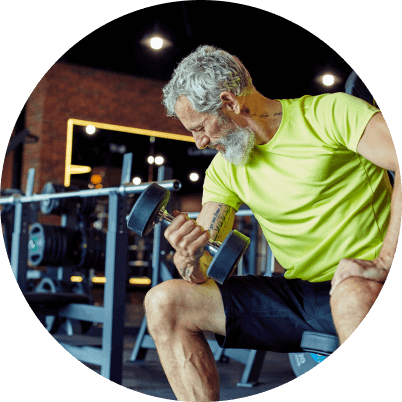 Man lifting weights