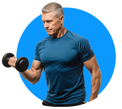 Man doing bicept curls