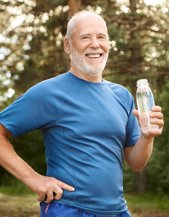 Charles drinking water