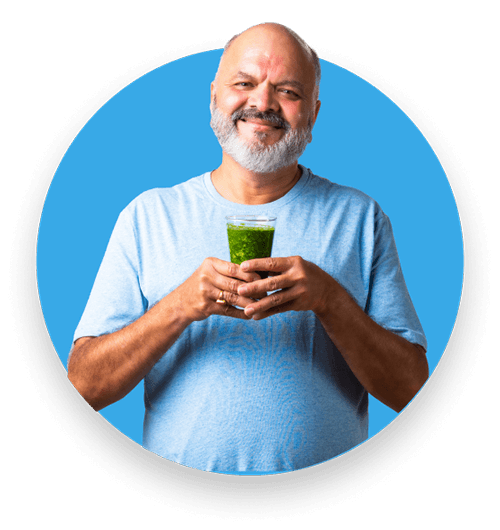 Old Man Drinking Greens