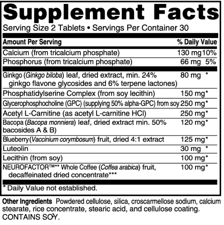 Informações sobre o suplemento Advanced Memory Formula