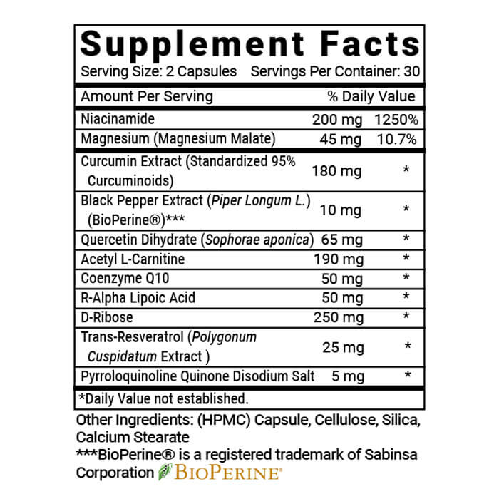 Advanced Mitochondrial Formula supplement facts