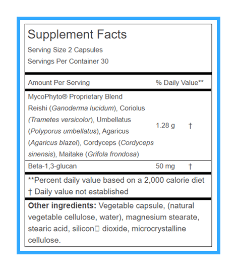 MycoPhyto Supplement Facts