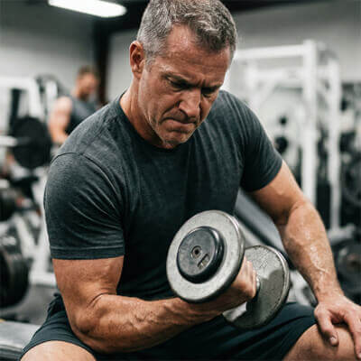 Man lifting weights