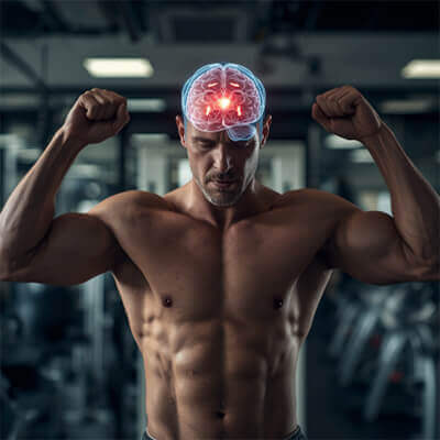 Man flexing his muscles