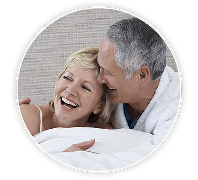 Couple smiling