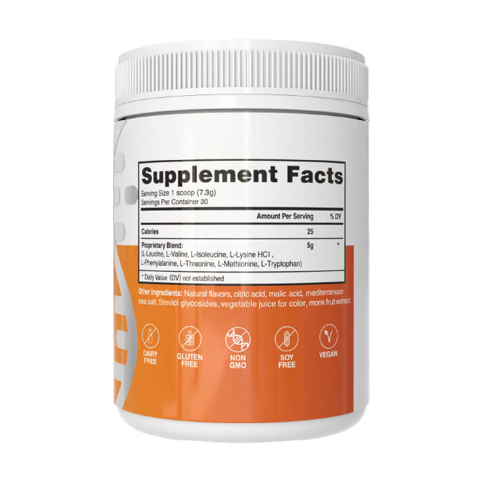 Advanced Amino Powder back of the bottle
