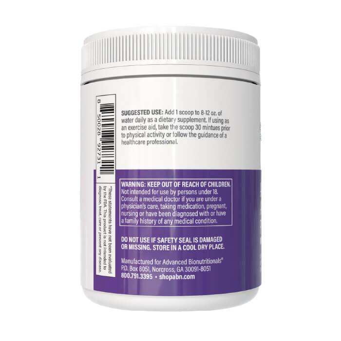 Advanced Amino Powder back of the bottle