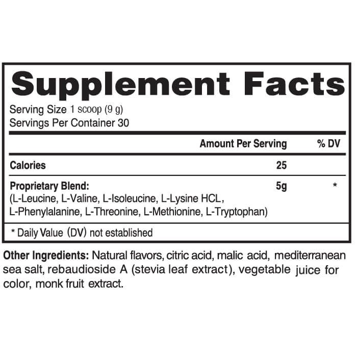 Advanced Amino Powder supplement facts