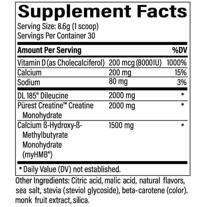 Advanced Muscle Plus Gold supplement facts