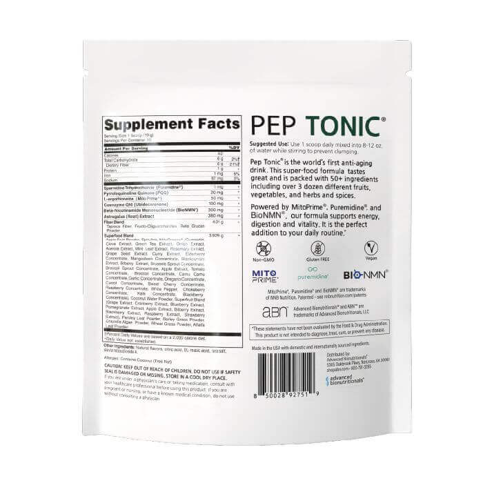 Pep Tonic back of the bag