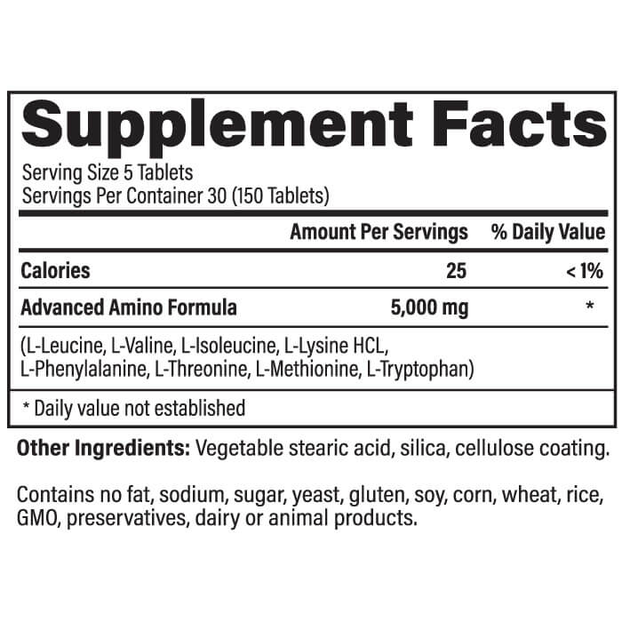 Advanced Amino Formula supplement facts
