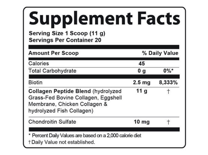 Advanced Collagen Plus Supplement Facts